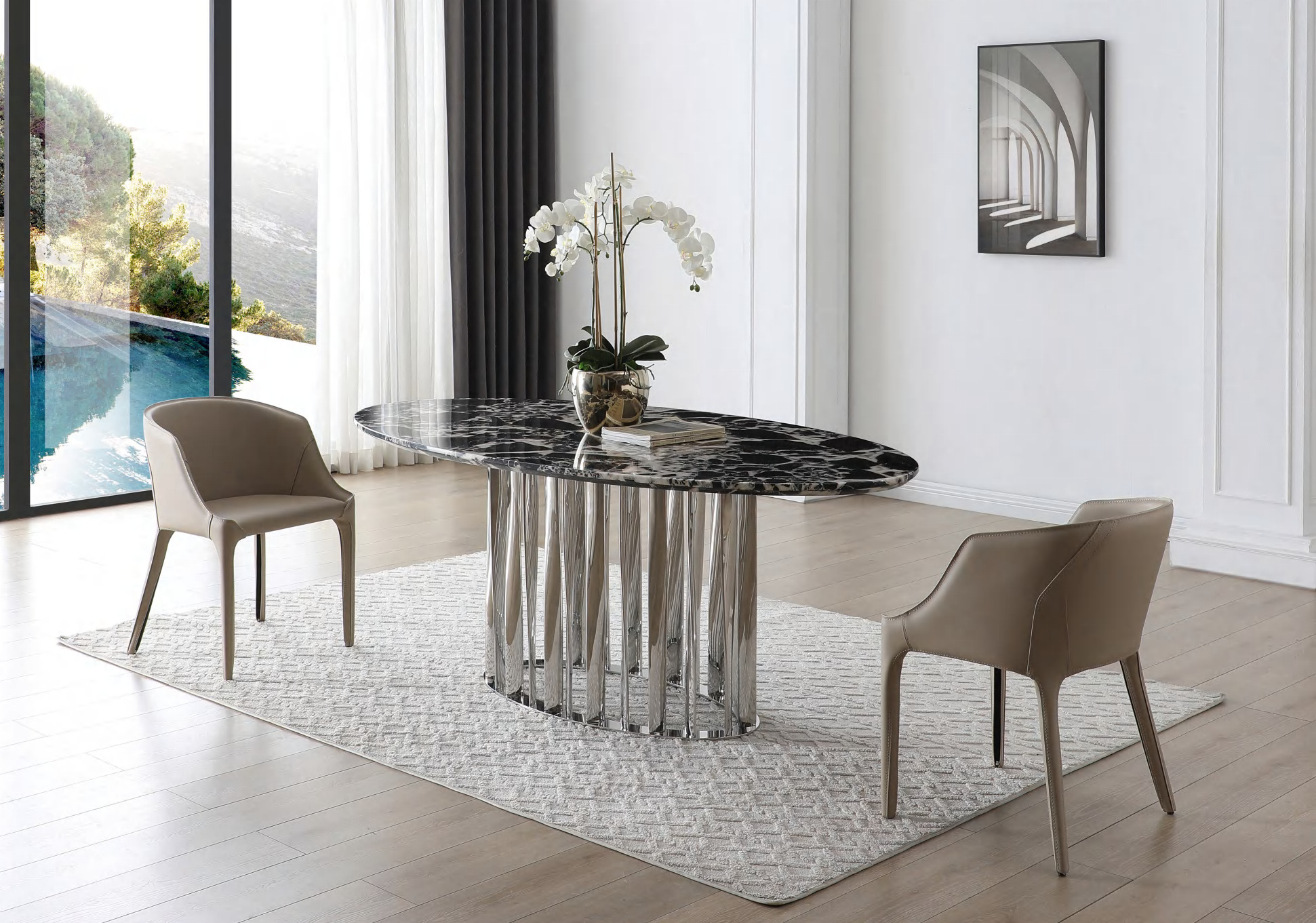 Wave Dining Chair with Armrest